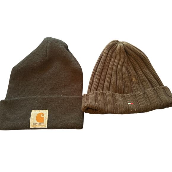 GUC Lot of 2 Boys/Men's Winter Hats Carhartt/Tommy Hilfiger OSFA - Picture 1 of 4
